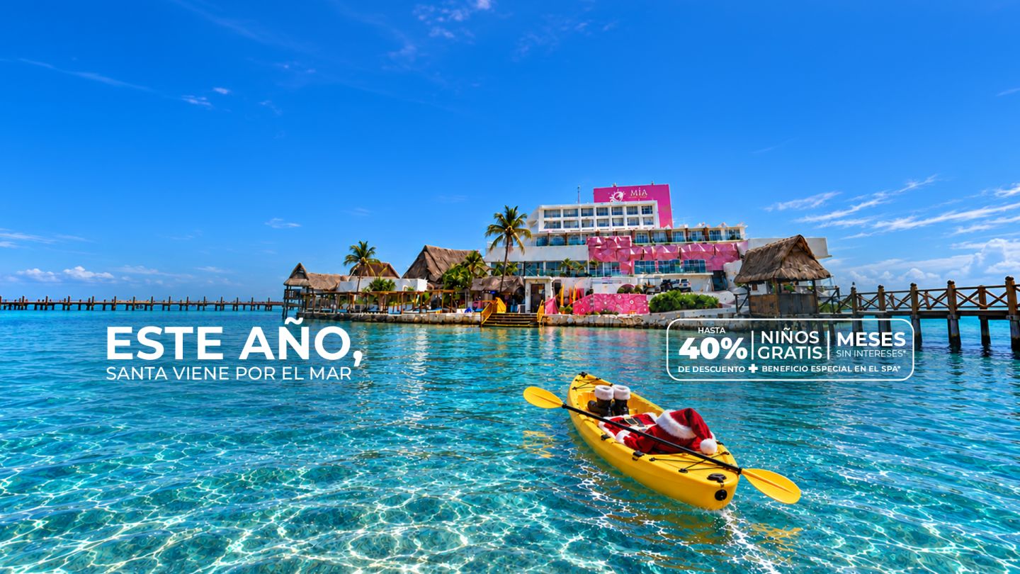 Este año, Santa viene por el mar: hasta 40% de descuento, niños gratis, meses sin intereses y beneficio especial en el spa en MÍA Reef Isla Mujeres